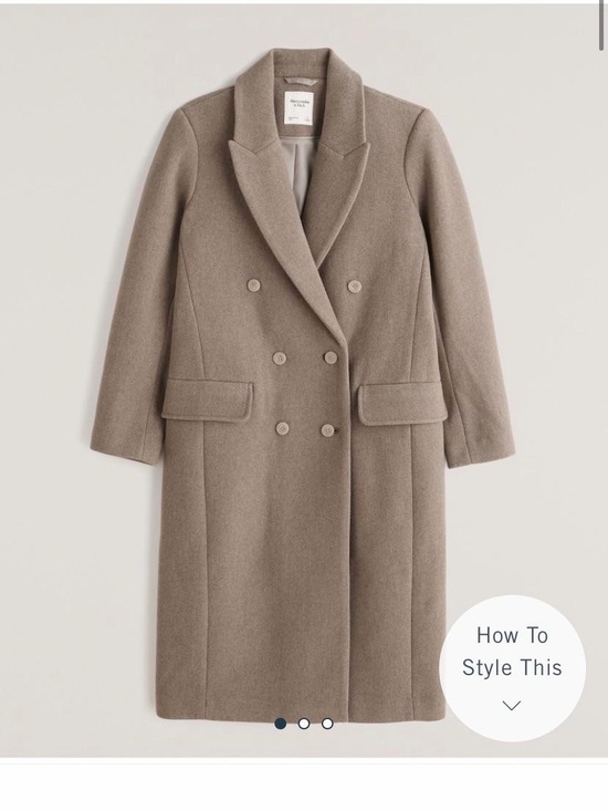 Abercrombie & Fitch Jackets & Blazers - Abercrombie & Fitch Double-Breasted Wool Blend Coat in Taupe
